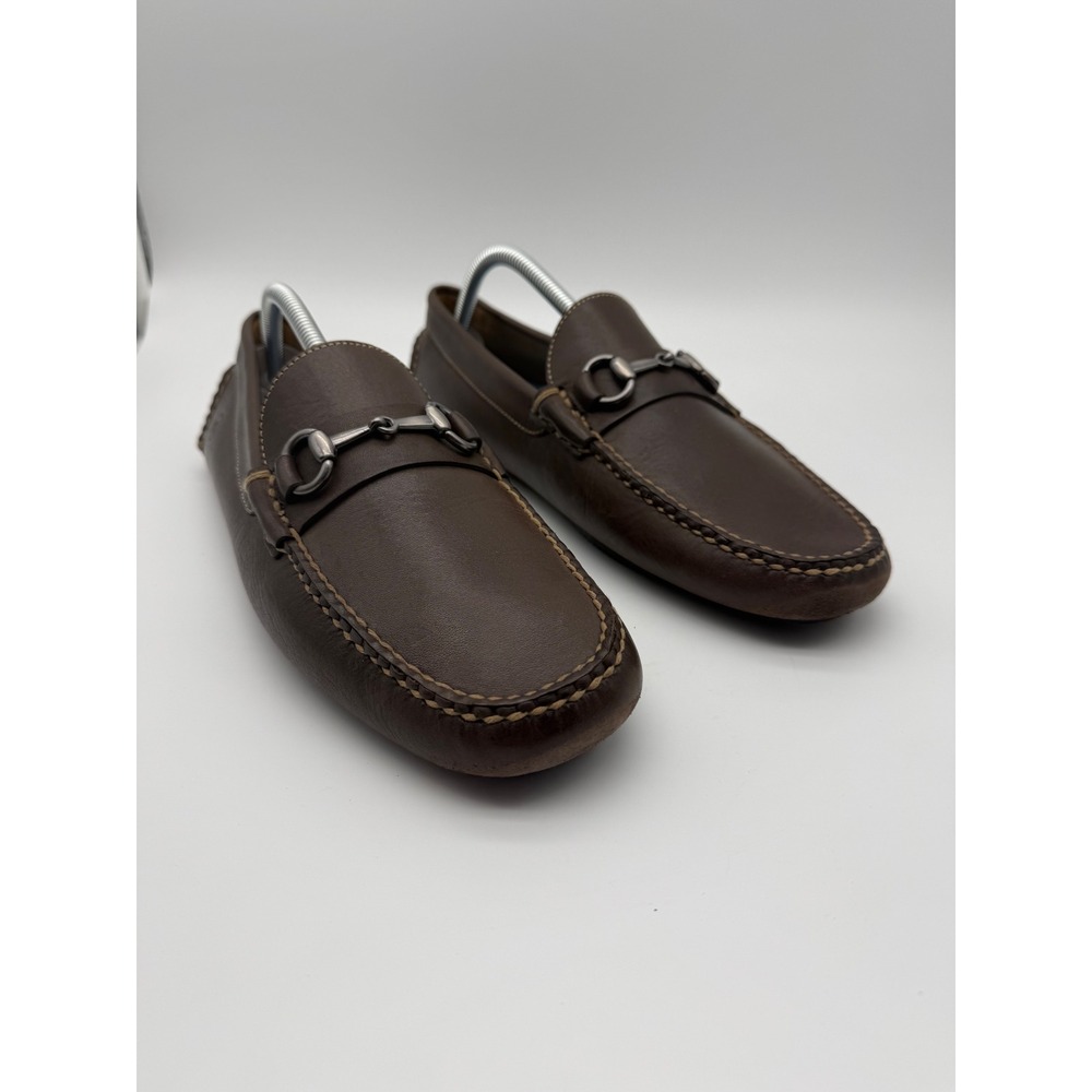 Peter Millar Mens Brown Leather Bit Loafers Driving Shoes MF18F25 Size 9.5 M